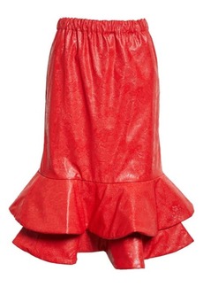 Comme des Garçons Embossed Faux Leather Skirt in Red at Nordstrom