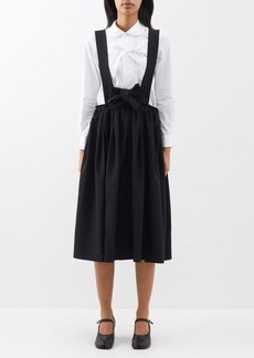 Comme Des Garçons Girl - Bow-appliqué Wool Pinafore Skirt - Womens - Black