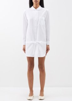 Comme Des Garçons Girl - Tie-waist Cotton-poplin Shirt Dress - Womens - White