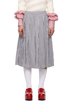 Comme des Garçons Girl Black & White Striped Midi Skirt