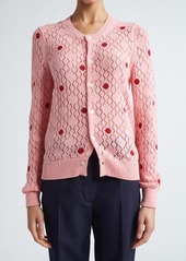 Comme des Garçons Girl Dot Intarsia Pointelle Stitch Crewneck Cardigan