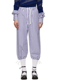 Comme des Garçons Girl Navy & White Striped Trousers