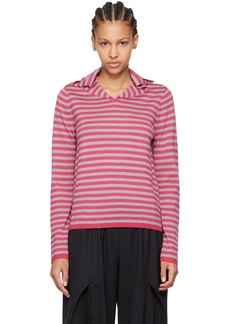 Comme des Garçons Girl Pink & Gray Striped Sweater
