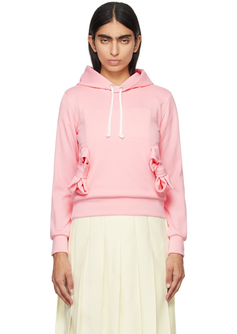 Comme des Garçons Girl Pink Polyester Jersey Bow Hoodie