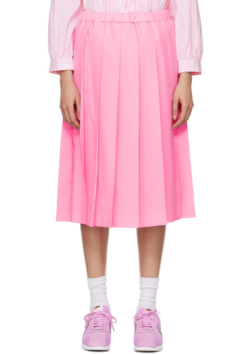 Comme des Garçons Girl Pink Tropical Wool Midi Skirt