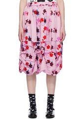 Comme des Garçons Girl Purple Floral Midi Skirt