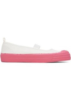 Comme des Garçons Girl White & Pink Novesta Edition Star Jarmika Ballerina Flats