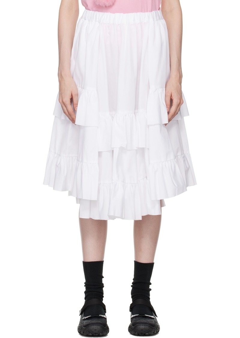 Comme des Garçons Girl White Tiered Midi Skirt