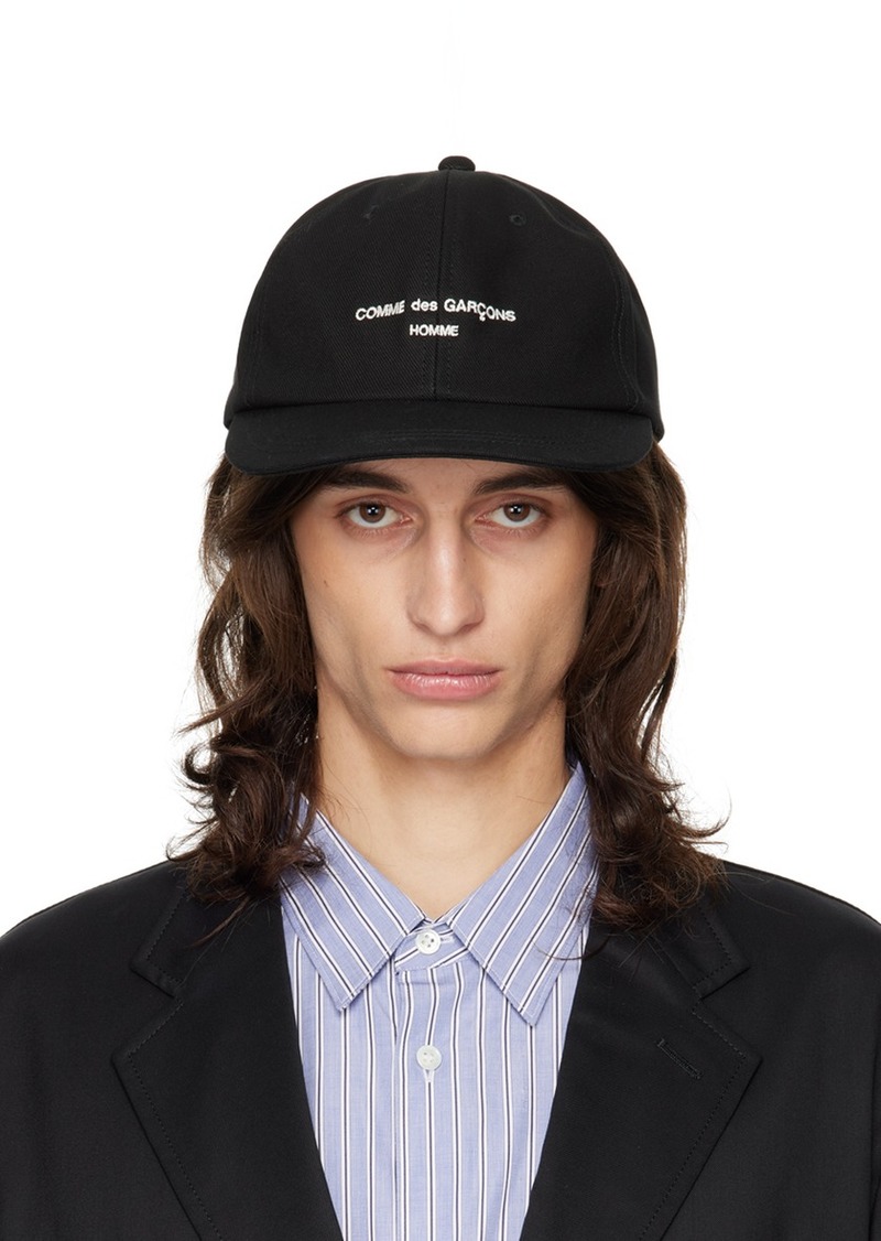 Comme des Garçons Homme Black Embroidered-Logo Cap