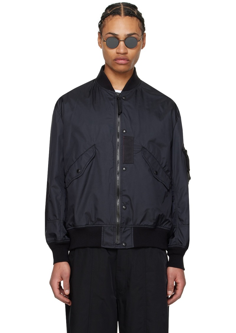 Comme des Garçons Homme Black Zip Bomber Jacket