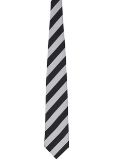 Comme des Garçons Homme Deux Black & Silver Striped Tie