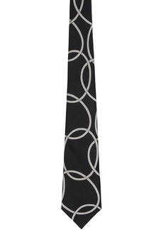 Comme des Garçons Homme Deux Black & White Silk Geometric Pattern Tie