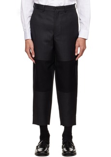 Comme des Garçons Homme Deux Gray & Black Paneled Trousers