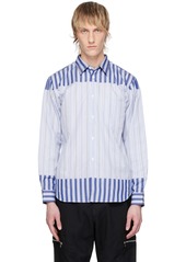 Comme des Garçons Homme Deux White & Blue Striped Shirt