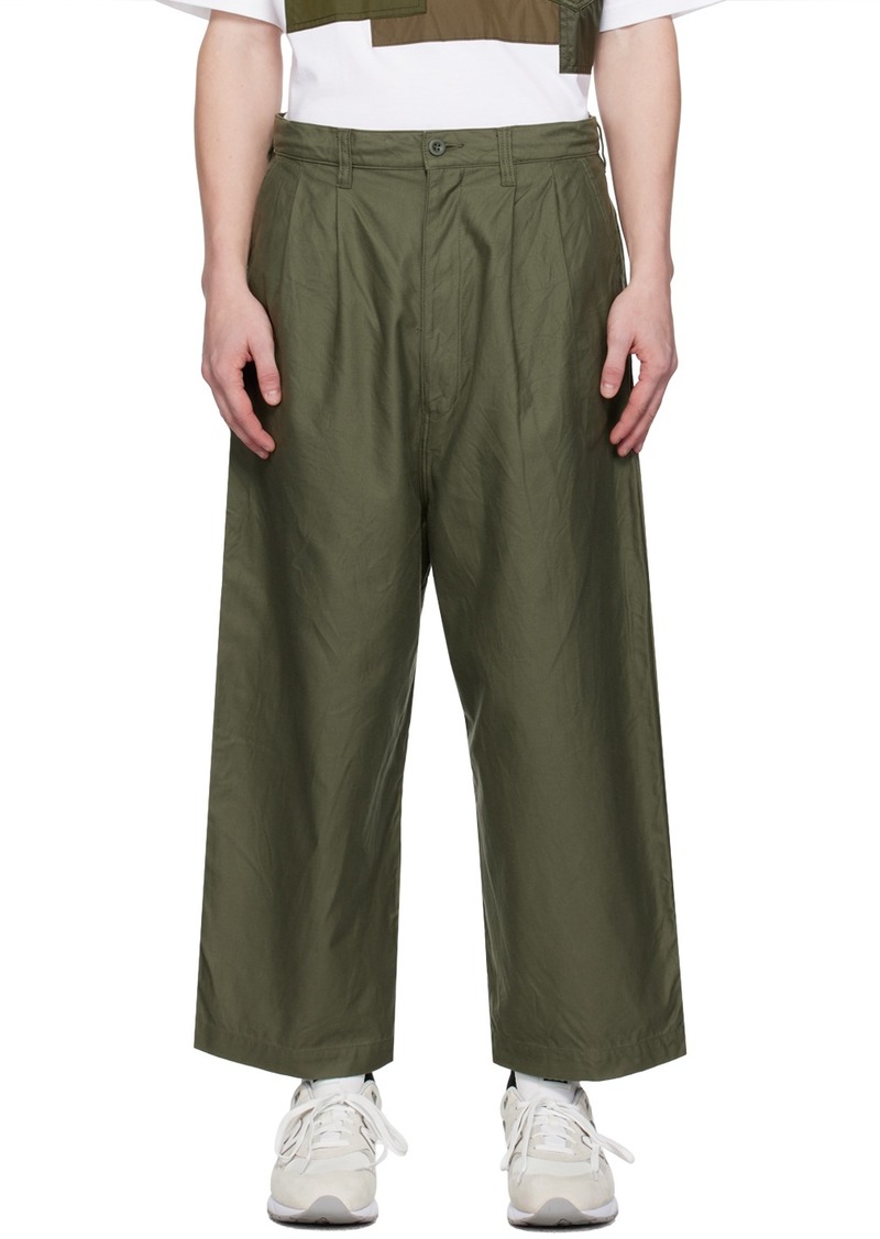 Comme des Garçons Homme Khaki Paneled Trousers