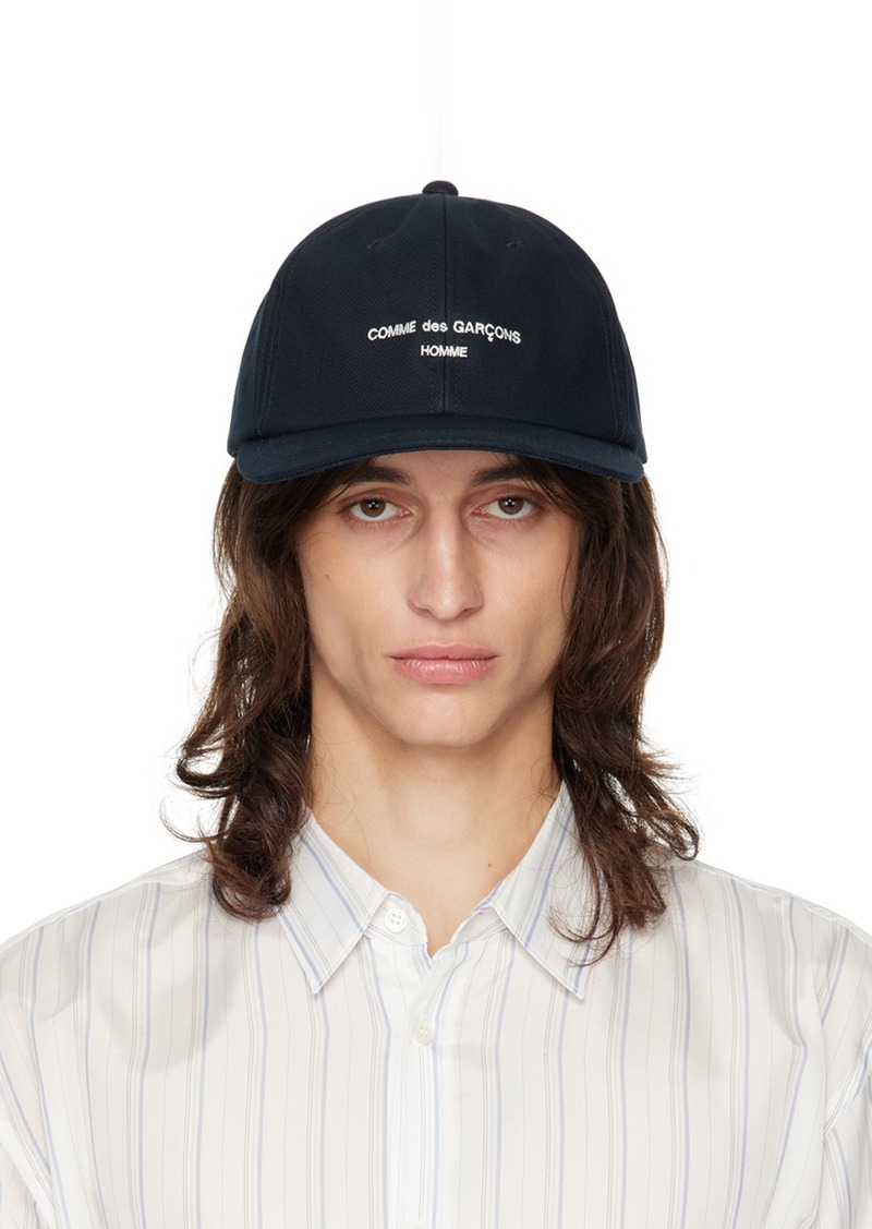 Comme des Garçons Homme Navy Embroidered-Logo Cap