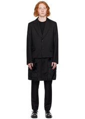 Comme des Garçons Homme Plus Black Layered Faux-Fur Coat