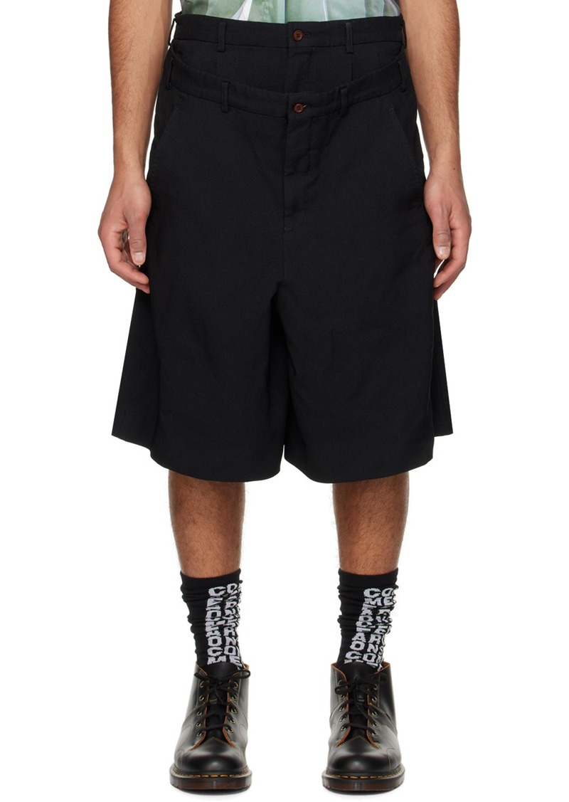 Comme des Garçons Homme Plus Black Layered Shorts