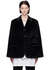 Comme des Garçons Homme Plus Black Notched Lapel Faux-Fur Jacket