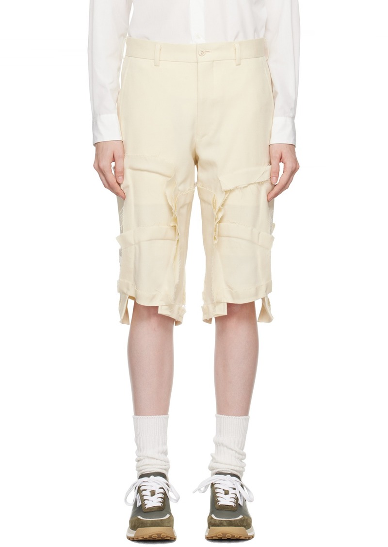 Comme des Garçons Homme Plus Off-White Frayed Edge Shorts