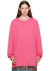 Comme des Garçons Homme Plus Pink Asymmetric Long Sleeve T-Shirt