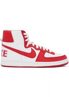 Comme des Garçons Homme Plus Red & White Nike Edition Terminator High Sneakers