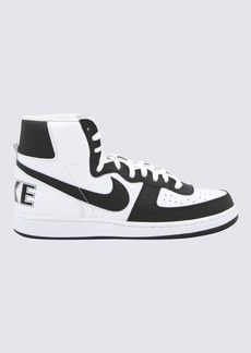 COMME DES GARÇONS HOMME PLUS X NIKE WHITE AND BLACK LEATHER SNEAKERS