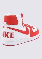 COMME DES GARÇONS HOMME PLUS X NIKE WHITE AND RED LEATHER SNEAKERS