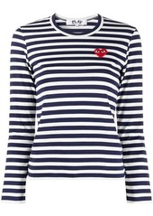 COMME DES GARÇONS Logo striped cotton t-shirt