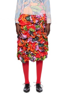 Comme des Garçons Multicolor Floral Midi Skirt