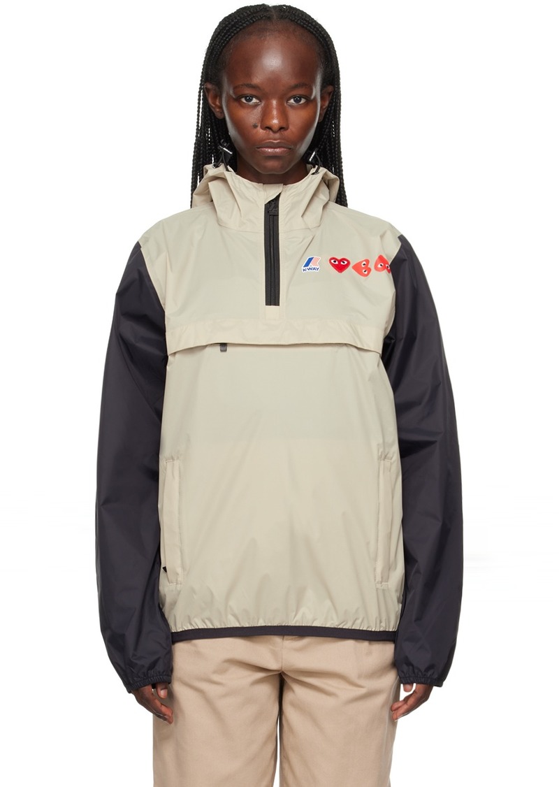 COMME des GARÇONS PLAY Beige & Black K-Way Edition Jacket