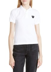 Comme des Garçons PLAY Black Heart Polo Shirt in White at Nordstrom