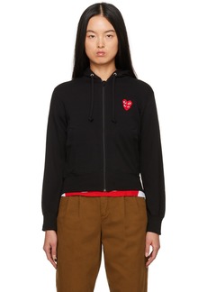 COMME des GARÇONS PLAY Black Layered Double Heart Patch Hoodie