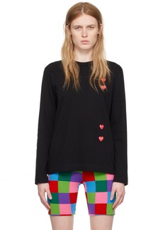 COMME des GARÇONS PLAY Black Vertical Heart Long Sleeve T-Shirt