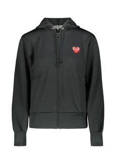 COMME DES GARÇONS PLAY BLACK ZIPPED HOODIE WITH RED HEART CLOTHING