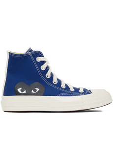 COMME des GARÇONS PLAY Blue Converse Edition Half Heart Chuck 70 High Sneakers