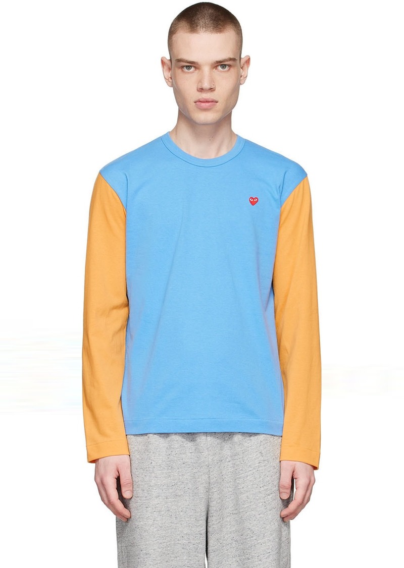 COMME des GARÇONS PLAY Blue Cotton Long Sleeve T-Shirt