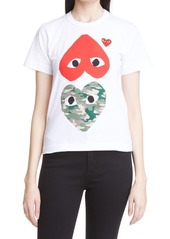Comme des Garçons PLAY Camo Heart Graphic Tee in White at Nordstrom