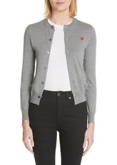 Comme des Garçons PLAY Cotton Cardigan in Grey at Nordstrom