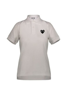 COMME DES GARÇONS PLAY  COTTON POLO SHIRT WITH BLACK EMBROIDERED HEART CLOTHING