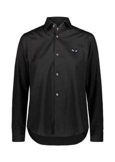 COMME DES GARÇONS PLAY   COTTON POPLIN SHIRT WITH BLACK EMBROIDERED HEART CLOTHING
