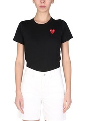 COMME DES GARÇONS PLAY "DOUBLE HEART" LOGO PATCH T-SHIRT