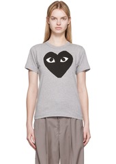 COMME des GARÇONS PLAY Gray & Black Large Heart T-Shirt