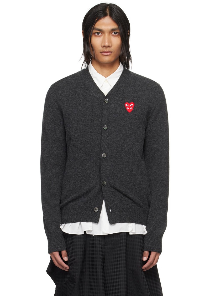 COMME des GARÇONS PLAY Gray Layered Double Heart Cardigan