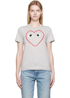 COMME des GARÇONS PLAY Gray Outline Heart T-Shirt