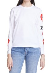 Comme des Garçons PLAY Heart Face Graphic Tee in White at Nordstrom
