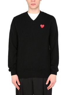 COMME DES GARÇONS PLAY JERSEY WITH LOGO EMBROIDERY