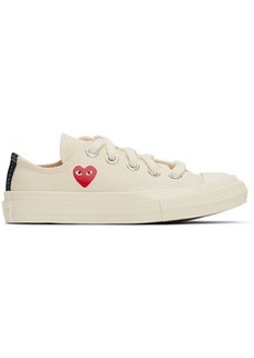 COMME des GARÇONS PLAY Kids Beige Converse Edition Chuck 70 OG Single Heart Low Top Sneakers