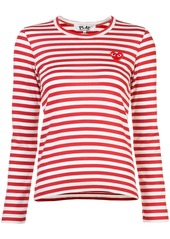 Comme des Garçons little red heart striped T-shirt