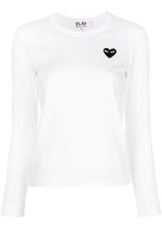 Comme des Garçons long sleeves embroidered heart T-shirt